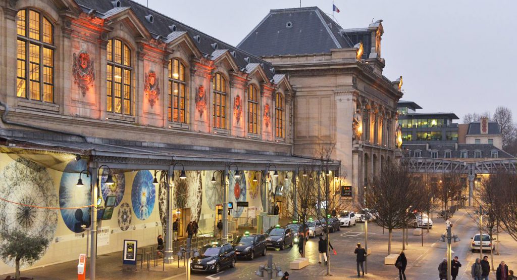 Gare Austerlitz au coucher du soleil